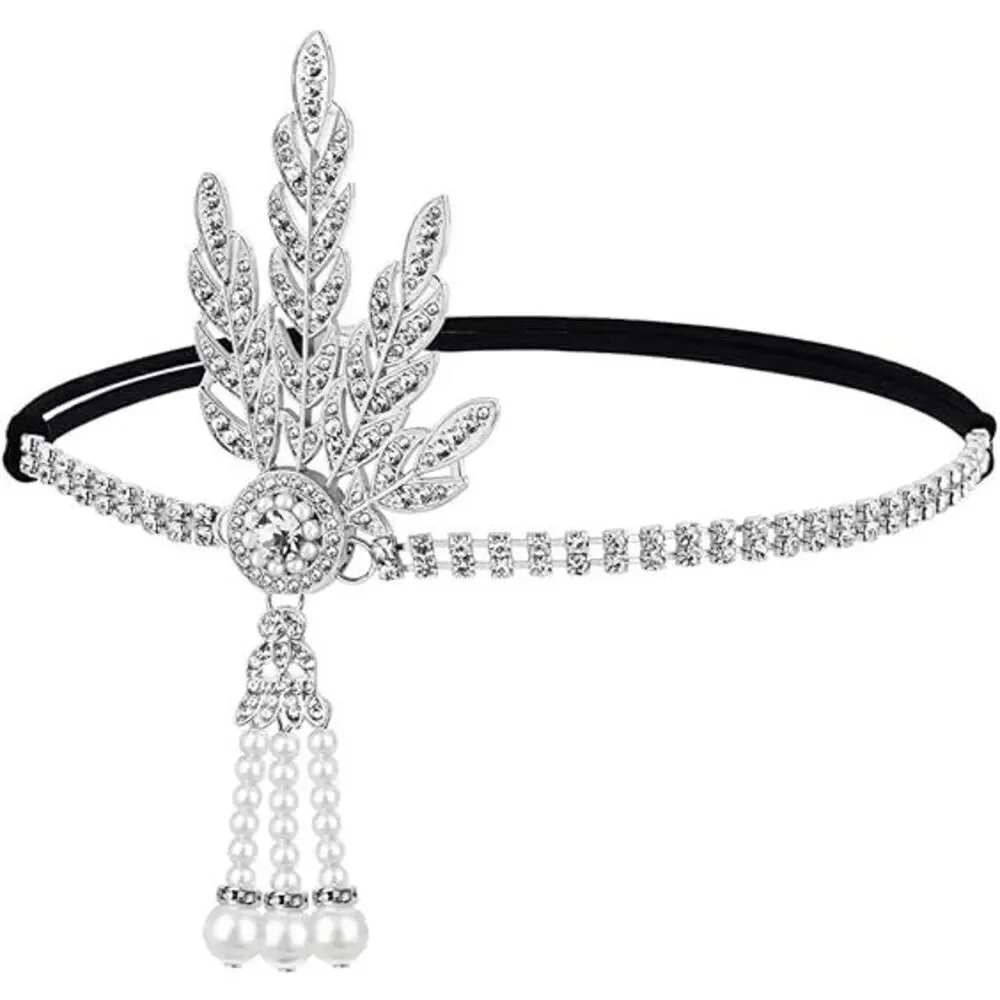 🤍✨ 6PCS 1920s White Accessories Flapper Great Gatsby Retro Costume Set NEW